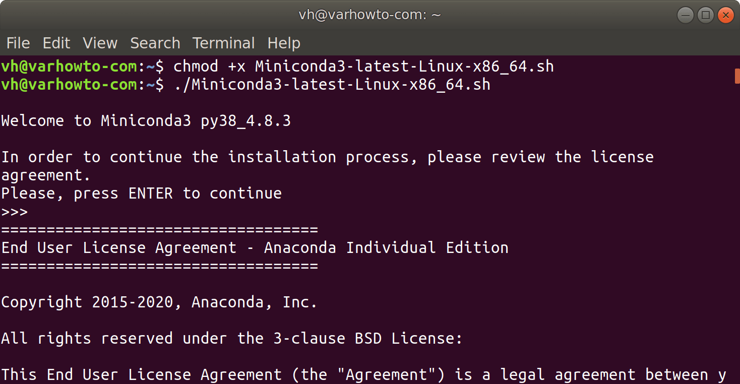 How To Install Miniconda On Ubuntu 18.04 - VarHowto